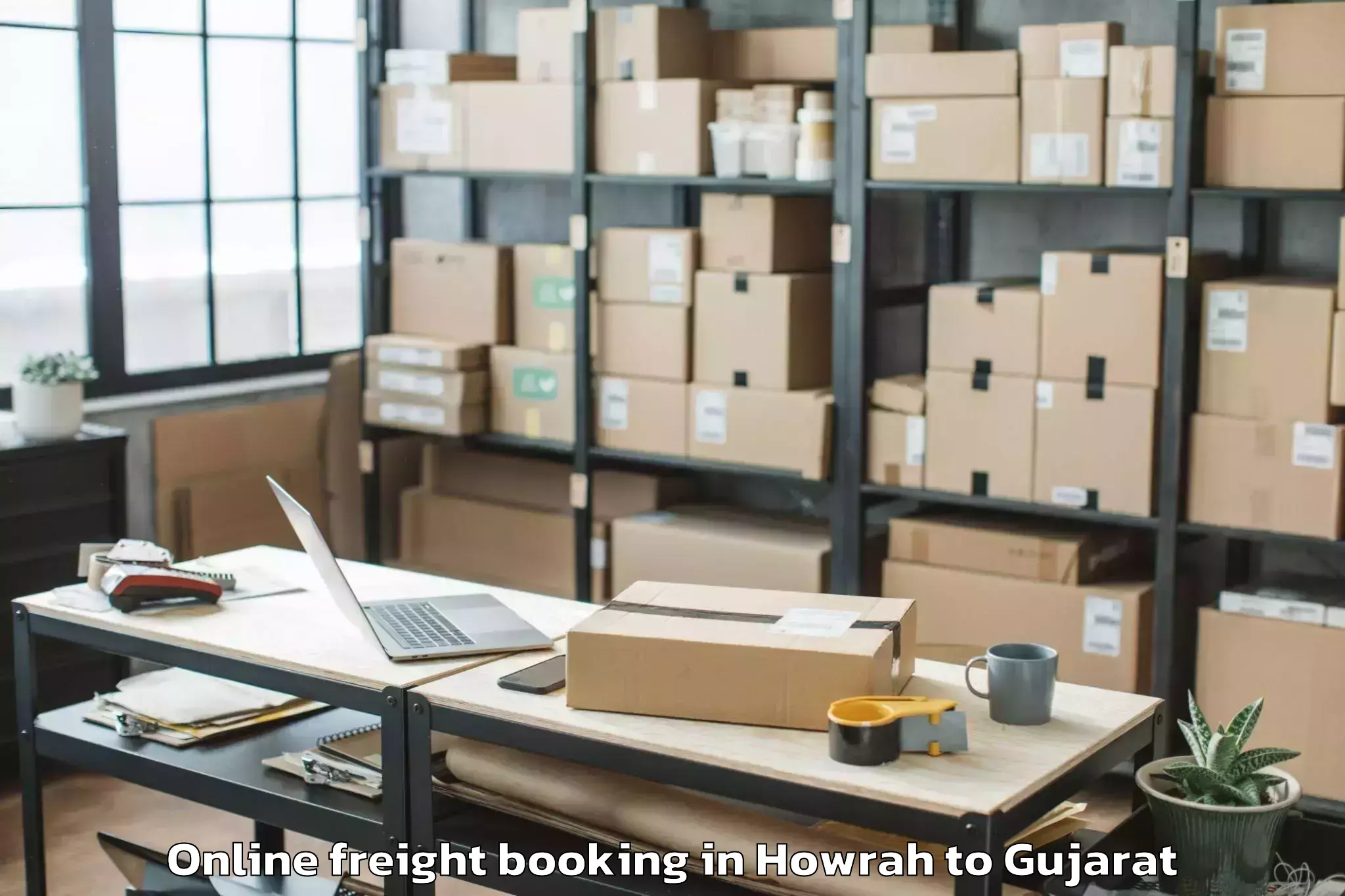 Professional Howrah to Jambughoda Online Freight Booking